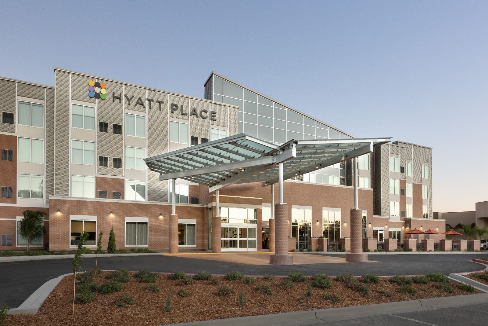 Exterior of Hyatt Place Vacaville, a Hyatt hotel on Orange Drive in Vacaville, California.